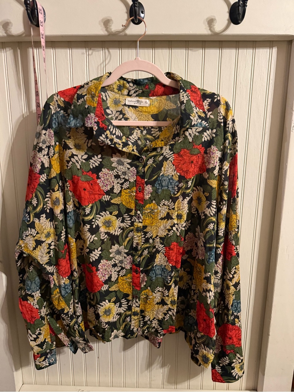 Natural Life button down down shirt vibrant colors